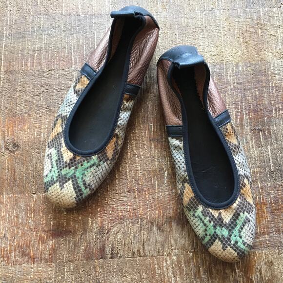 Arche France Lamour Ballerina Flat Snake Copper Leather Ballet Shoe EU 38 VGC - Picture 4 of 10